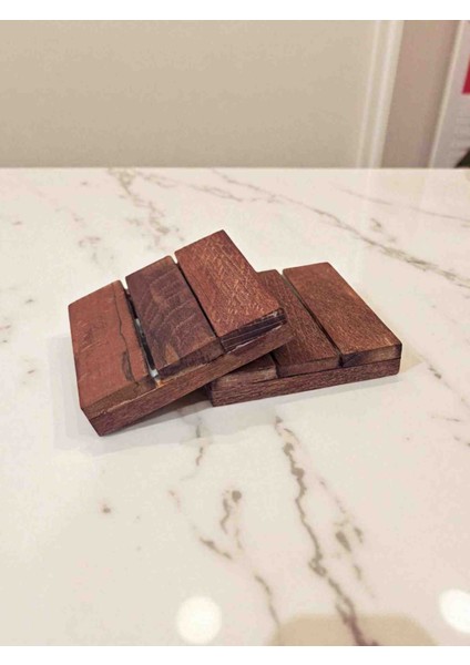 Ahşap El Yapımı Mini Palet Bardak Altlığı (2'li Set)