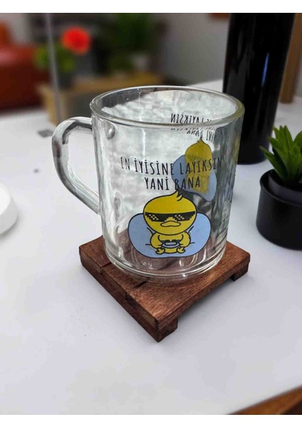 Ahşap El Yapımı Mini Palet Bardak Altlığı (2'li Set)