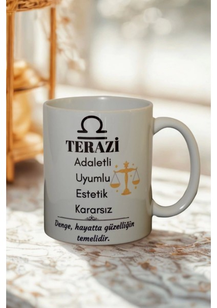 Terazi Burcu Temalı Burç Bardağı Kupa