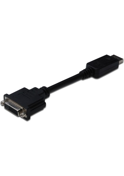 Displayport (Dp) &lt;-&gt; Dvı-I Adaptörü, Kablolu, Dp Erkek - Dvı-I (24+5) Dişi, 0.15 Metre, Kilit Mekanizmalı, Dp 1.2 Uyumlu Ul, Siyah Renk