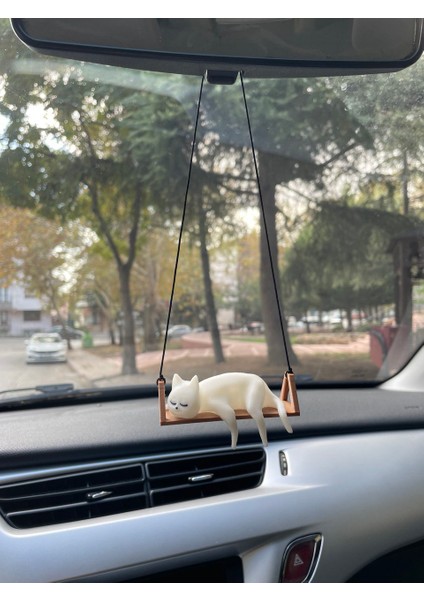 Salıncaklı Uyuyan Kedi Araba Dikiz Ayna Süsü