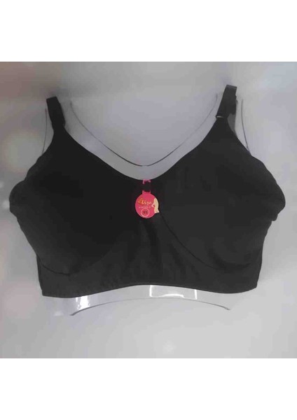 Siyah Büyük Beden Penye Desteksiz Balensiz Rahat Kullanışlı Kadın Sütyen%50 Polyester %50 Cotton Pamuk Iç Kısmı %70 Cotton %30 Polyester fiyatları