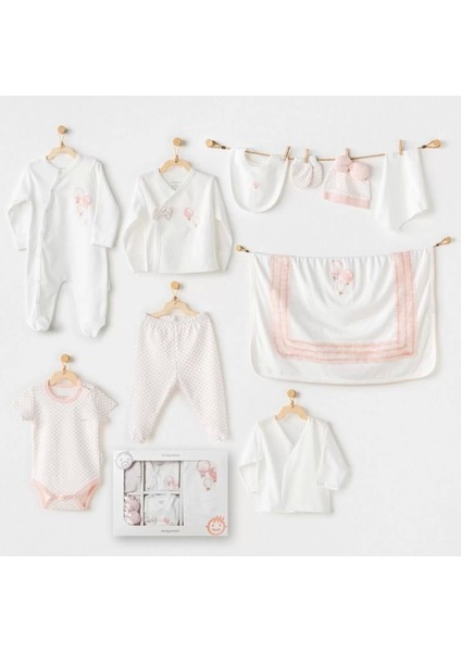 Andywawa AC25551 Newborn Set Pınk Baloons 10'lu Hastane Çıkışı Ekru