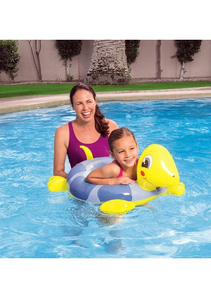 Kaplumbağa Şekilli Deniz Havuz Simidi 61 cm Deniz Topu Hediyeli / Bestway Turtle Swim Ring