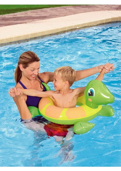Kaplumbağa Şekilli Deniz Havuz Simidi 61 cm Deniz Topu Hediyeli / Bestway Turtle Swim Ring