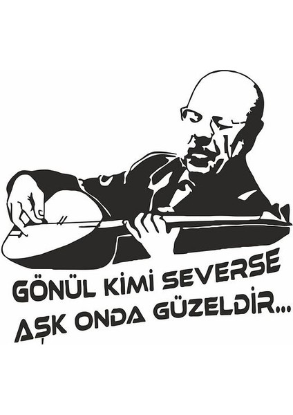 Neşet Ertaş Araç, Araba, Oto, Motorsiklet, Kask, Laptop, Cam Sticker 15X14 cm