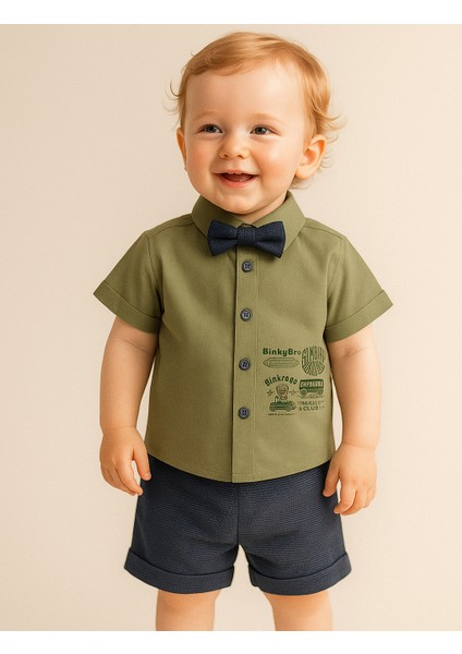Erkek Bebek Erkek Çocuk 9-24 Ay Papyonlu Gömlek Takım