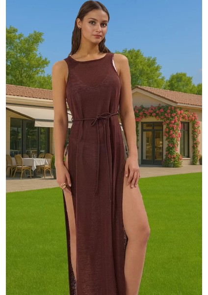 Yazlık Şık Kadın Maxi Örme Elbise Plaj ve Günlük Trend Tasarım Rahat Kullanım Dayanıklı Malzeme fiyatları