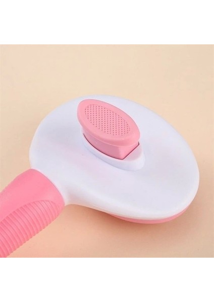 Kedi Köpek Tüy Toplayıcı Kendini Temizleyebilen Ergonomik Saplı Evcil Hayvan Tarağı Pembe modelleri