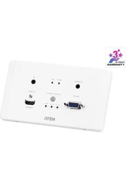 HDMI & VGA Hdbaset Transmitter With Eu Wall Plate / Poh (4K@100M) (Hdbaset Class A) (Poh Pd)