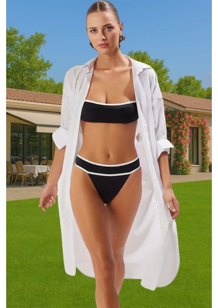 Tesettür Yazlık Uzun Kollu Plaj Elbisesi Poplin Dokuma Rahat Kalıp Profesyonel Görünüm Şık Görünüm fiyatları