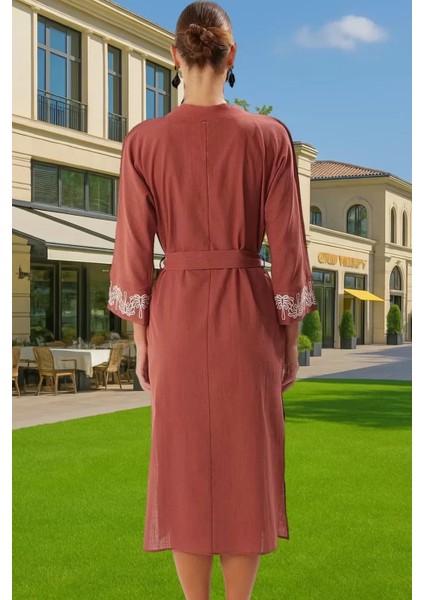 Kadın Şık Plaj Elbisesi Pamuklu Dokuma Midi Boy Tek Kol Mükemmel Uyum Yüksek Kalite Özel Tasarım modelleri