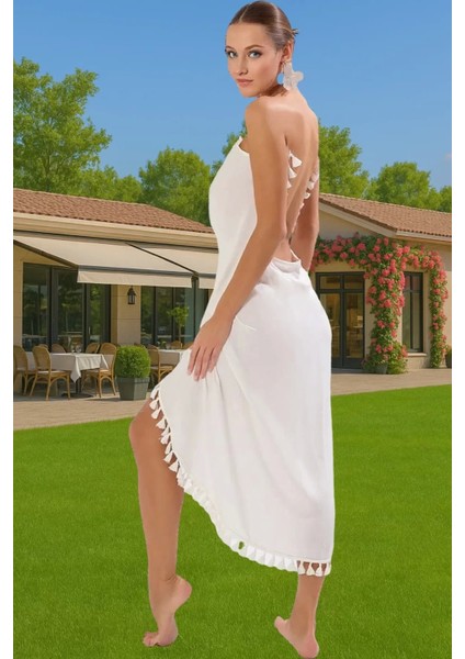 Şık Tek Omuzlu Maxi Plaj Elbisesi Viskoz Kumaş Rahat Kalıp Kaliteli Işçilik Rahat Kullanım modelleri