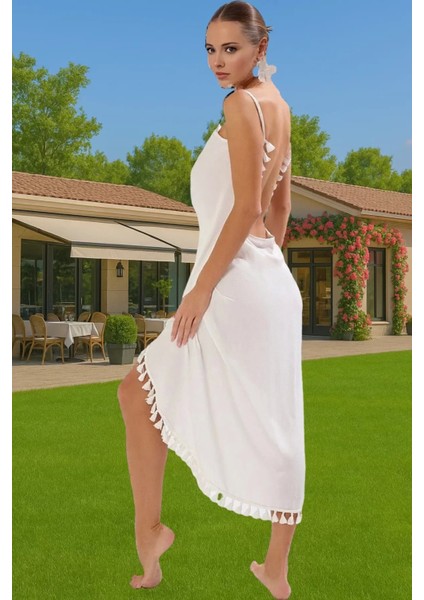 Şık Tek Omuzlu Maxi Plaj Elbisesi Viskoz Kumaş Rahat Kalıp Kaliteli Işçilik Rahat Kullanım fırsatları