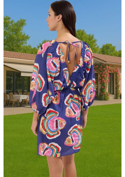 Yazlık %100 Pamuk Mini Elbise Vual Dokuma Tek Kol Balon Özenle Seçilmiş Profesyonel Görünüm