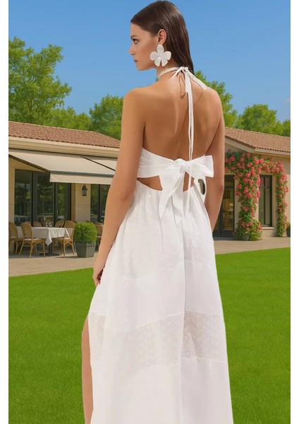 Kadın Yazlık Maxi Elbise Brode Detaylı Poplin Kumaş Rahat Kesim Kaliteli Işçilik Trend Tasarım fırsatları