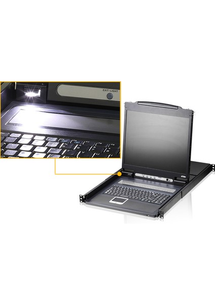 19” LCD Kvm Switch, Amerikan Klavyeli