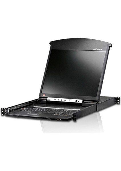 Çift Sürgülü Kasaya Sahip, 17 Inç LCD Ekran, Türkçe Klavye ve TOUCHPAD&#039;I Bulunan 8 Port Cat 5 Kvm Over The Net™ Switch - 1 Lokal / 1 Uzak Kullanıcı Erişimi