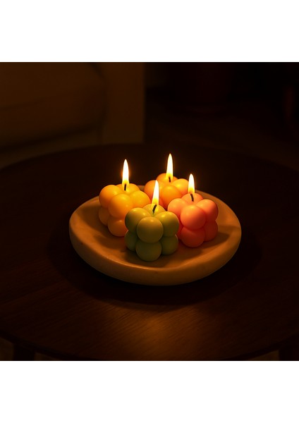 Seni Seviyorum Kartlı Bubble Tasarım Çok Renkli Kokulu Mum 4'lü fiyatları