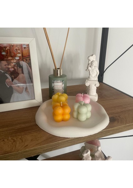 Seni Seviyorum Kartlı Bubble Tasarım Çok Renkli Kokulu Mum 4'lü