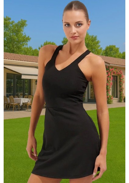 Kadın Yazlık Spor Elbise Kalın Askılı Nefes Alan Örme Kumaş Profesyonel Görünüm Konforlu Kesim