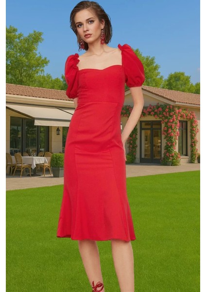 Şık Kalp Yaka Kısa Kollu Polyester Abiye Elbise Premium Kalite Dayanıklı Malzeme Kaliteli Işçilik fiyatları