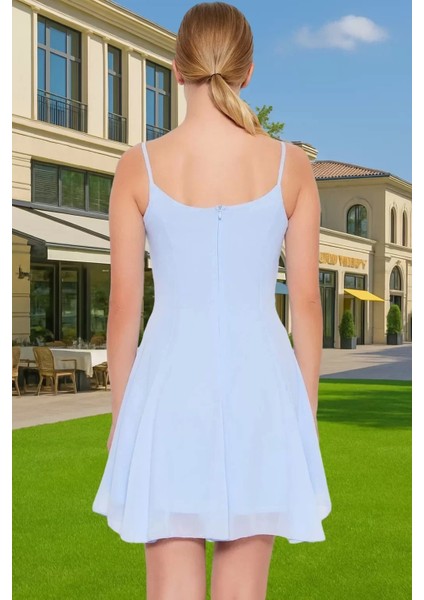 Astarlı Şık Mini Abiye Elbise Polyester Elastan Dokuma Kumaş Profesyonel Görünüm Özel Tasarım
