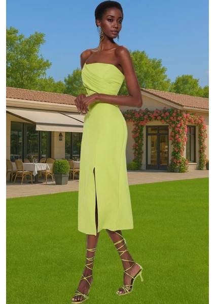 Straplez Bodycon Finike Dokuma Abiye Elbise Seçkin Malzeme Modern Stil Zarifane Tasarım Şık Görünüm
