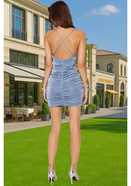 Şık Astarlı Mini Örme Elbise Polyester Karışımlı Yazlık Rahat ve Şık Özenle Seçilmiş Konforlu Kesim