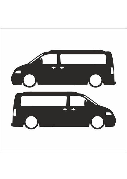 Volkswagen Transporter Camlı Araç, Araba, Oto, Motorsiklet, Kask, Laptop, Cam Sticker 18X6 cm 2 Adet