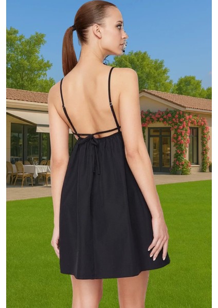 Şık Kadın Mini Abiye Elbise Pamuklu Dokuma Cut Out Detaylı Özenle Seçilmiş Modern Stil Rahat ve Şık