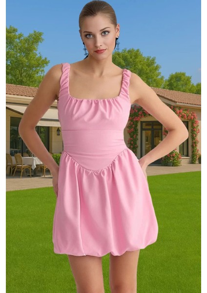 Şık A Kesim Mini Abiye Elbise Polyester Elastan Yazlık Şık Görünüm Profesyonel Görünüm