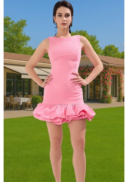 Yazlık Mini Elbise Astarlı Balon Etekli Kısa Gece Elbisesi Uzun Ömürlü Premium Kalite Seçkin Malzeme fiyatları