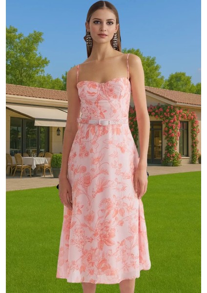 A Kesim Çiçek Desenli Şifon Abiye Elbise Trend Tasarım Kaliteli Işçilik Premium Kalite Modern Stil