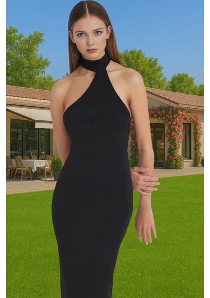 Vücudu Saran Asimetrik Yaka Kolsuz Örme Midi Abiye Elbise Günlük Kullanım Için Kaliteli Işçilik fiyatları