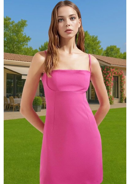 Straplez A Kesim Mini Elbise Polyester Elastan Yazlık Gece Elbisesi Uzun Ömürlü Mükemmel Uyum