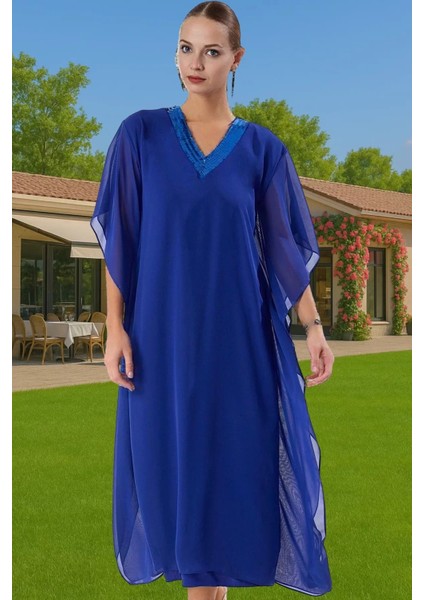 A Line Şifon Abiye Elbise Payet Detaylı Yazlık Modern Stil Yüksek Kalite Günlük Kullanım Için