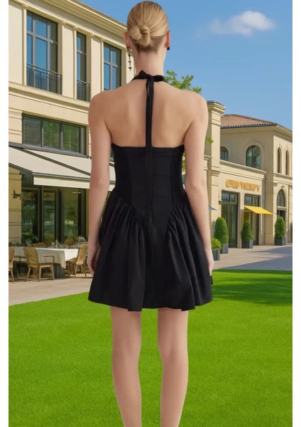 Yazlık Pamuklu Poplin A Kesim Mini Elbise Kadın Balo Elbisesi Rahat Kullanım Premium Kalite