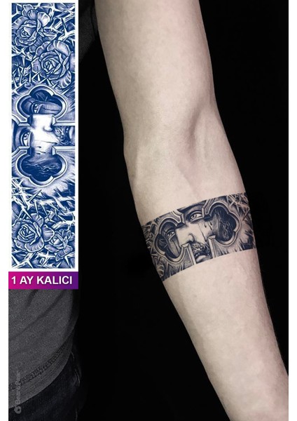 Oblivion 1 Ay Kalıcı Şerit Dövme Kol Bacak Bilek Dövmesi Armband