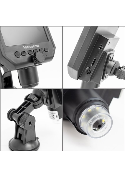 4.3 LCD Dıgıtal Ekranlı 3.6 Mp Hd Taşınabilir Mikroskop (1-600X Zoom-Lityum Pilli) (4767)