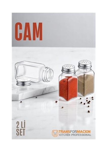 Cam Tuzluk Biberlik Karabiberlik 2 Li Set