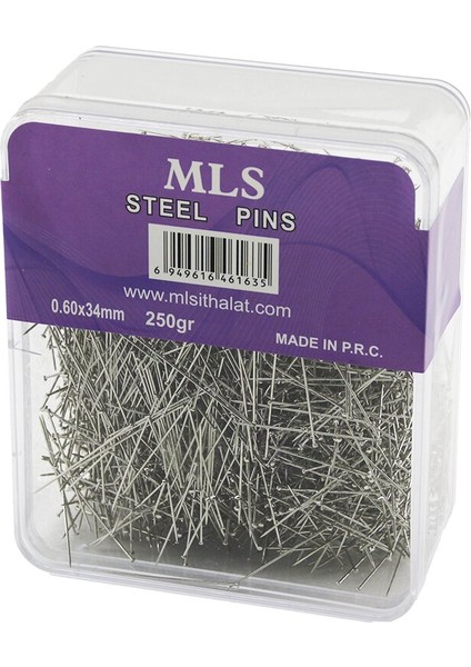 Toplu Iğne 0.60X34MM 250GR Şeffaf Mika Kristal Pls.kutulu Ambalaj (4767)