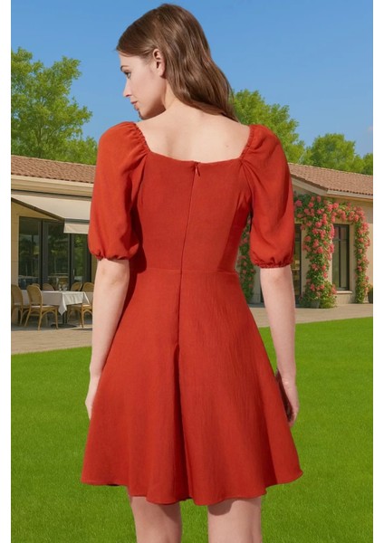Kadın Şık A Kesim Mini Elbise Pamuk Polyester Dokuma Kumaş Şık Görünüm Özenle Seçilmiş Mükemmel Uyum modelleri