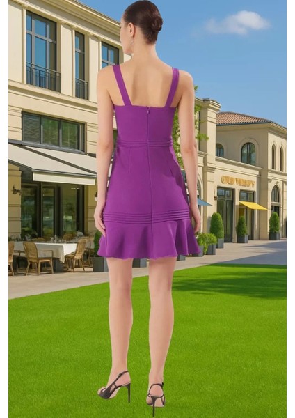 Kadın Askılı Mini Elbise A Kesim Nervür Detaylı Yazlık Dokuma Modern Stil Günlük Kullanım Için modelleri