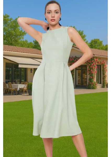 Pileli Midi Boy Elastan Dokuma Elbise Kadın Yazlık Mükemmel Uyum Premium Kalite Kaliteli Işçilik fiyatları