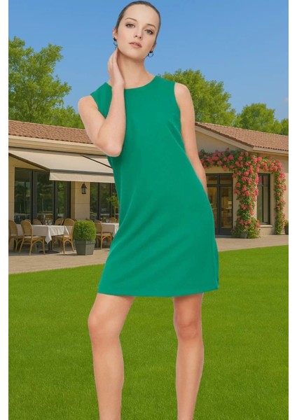 Kadın Mini Boy Polyester Elbise Yazlık Iş Elbisesi Finike Dokuma Trend Tasarım Özenle Seçilmiş
