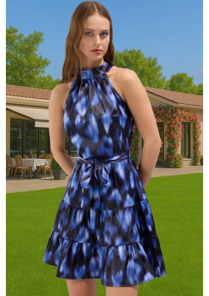 Kadın Yazlık Mini Elbise Saten Dokuma Çiçekli A Kesim Rahat Profesyonel Görünüm Rahat Kullanım fiyatları