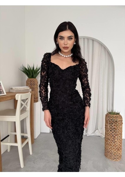 Folers Çiçek Desenli Elbise