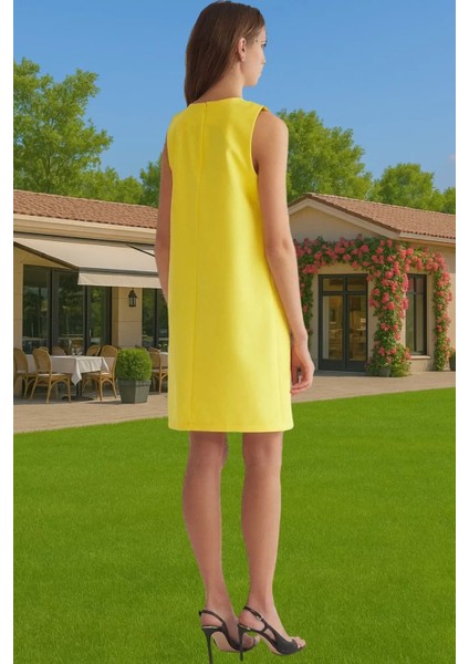 Kadın Mini Boy Polyester Elbise Yazlık Iş Elbisesi Finike Dokuma Trend Tasarım Özenle Seçilmiş