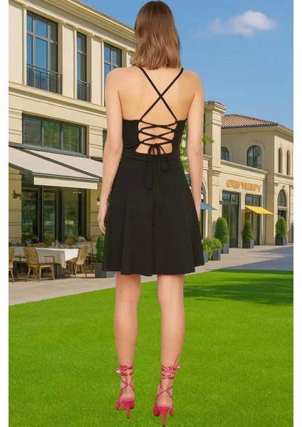 Kadın Yazlık Mini Elbise Polyester Örme Kumaş V Yaka Günlük Modern Stil Trend Tasarım